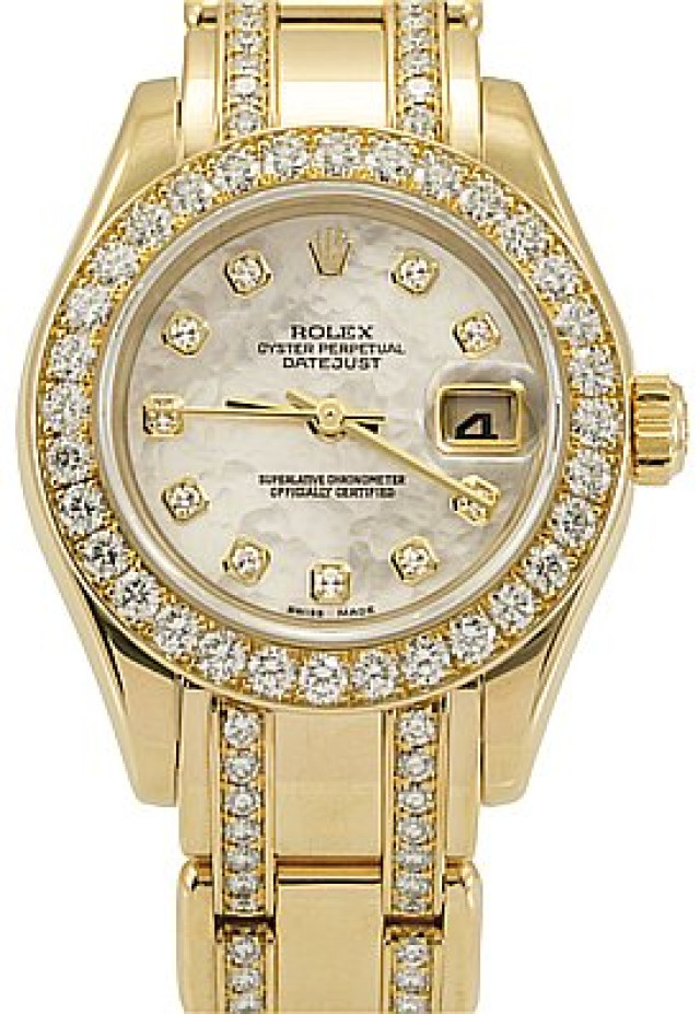 2005 White Rolex Datejust Pearlmaster Ref. 80298